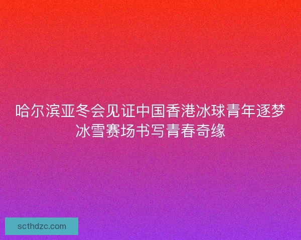 哈尔滨亚冬会见证中国香港冰球青年逐梦冰雪赛场书写青春奇缘 哈尔滨亚冬会见证中国香港冰球青年逐梦冰雪赛场书写青春奇缘