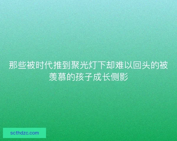 那些被时代推到聚光灯下却难以回头的被羡慕的孩子成长侧影 那些被时代推到聚光灯下却难以回头的被羡慕的孩子成长侧影