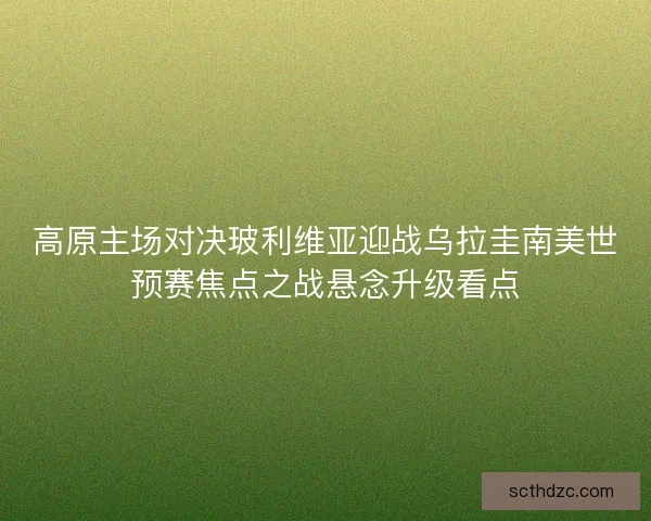 高原主场对决玻利维亚迎战乌拉圭南美世预赛焦点之战悬念升级看点 高原主场对决玻利维亚迎战乌拉圭南美世预赛焦点之战悬念升级看点